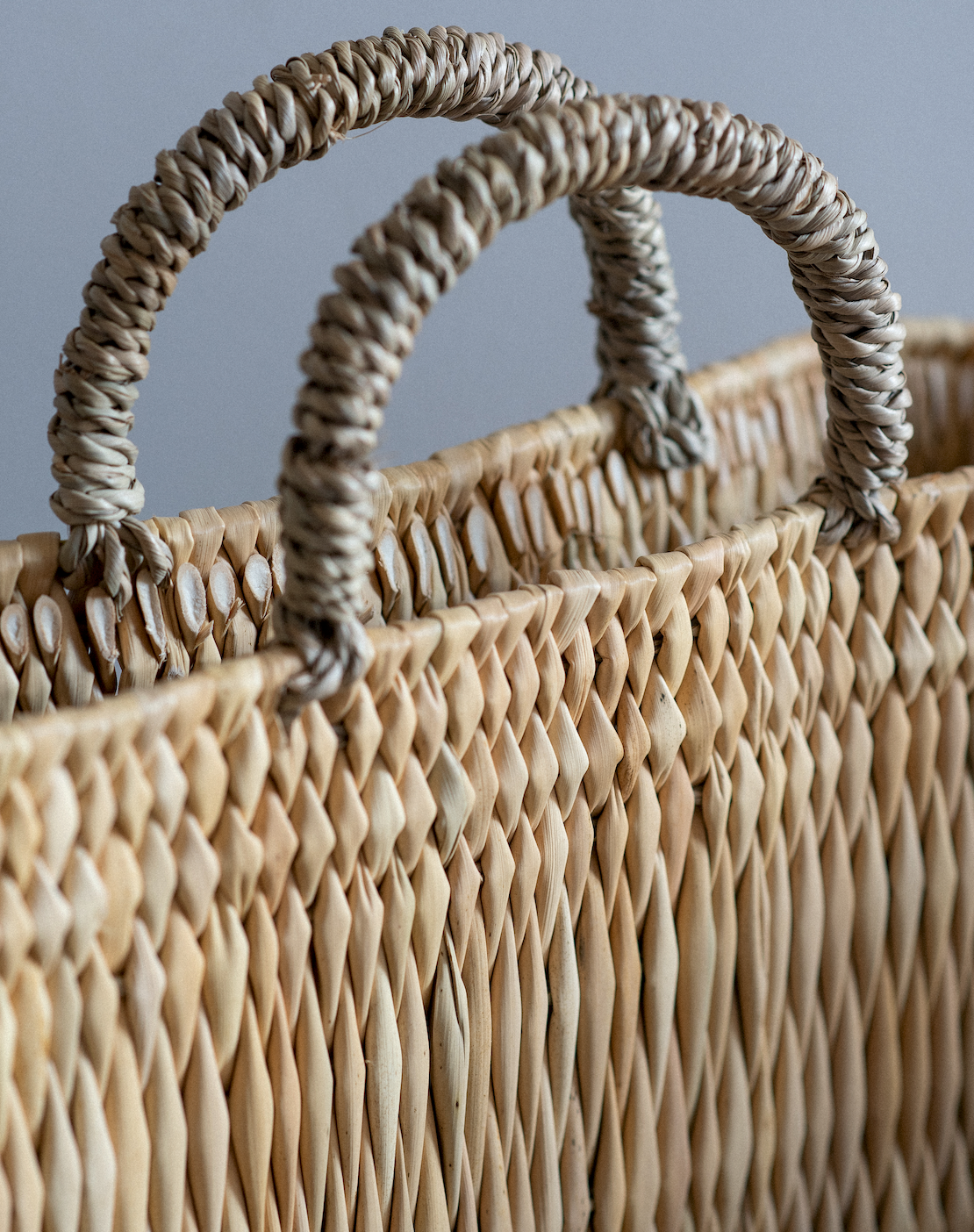 Handwoven Straw Wine Basket