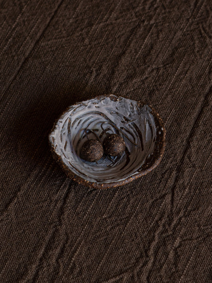 Stoneware Drop Earrings - Circles