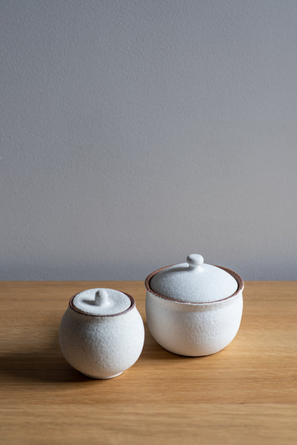 Lidded Salt Pot - White (Large)