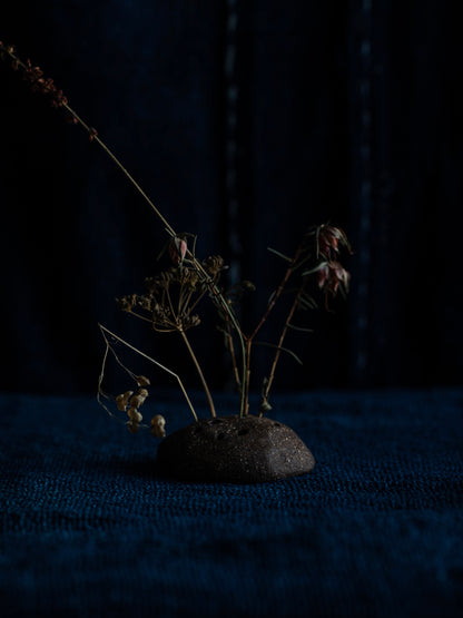 Ikebana Vase - Dark Stoneware