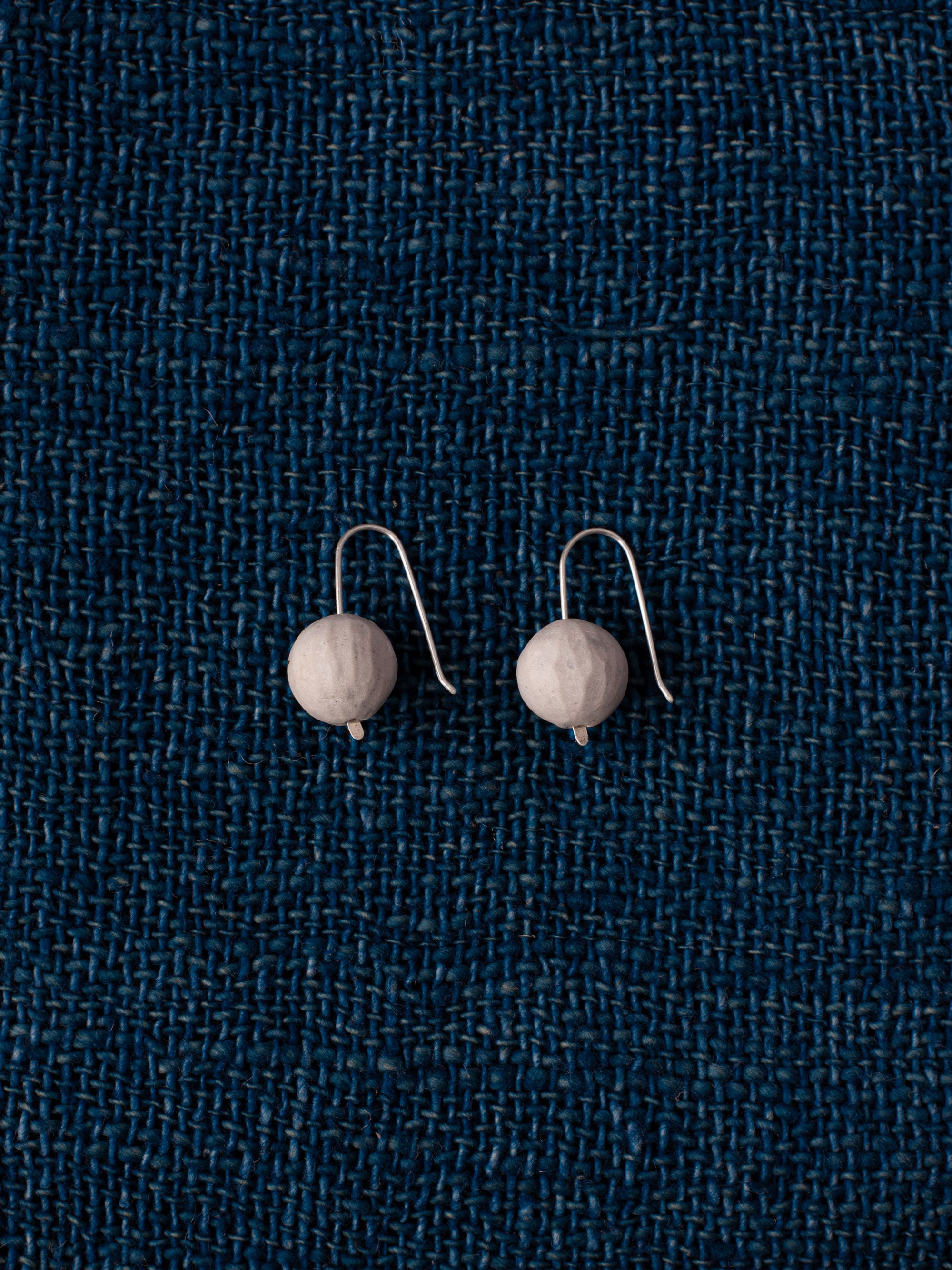 Stoneware Drop Earrings - Slip Carved