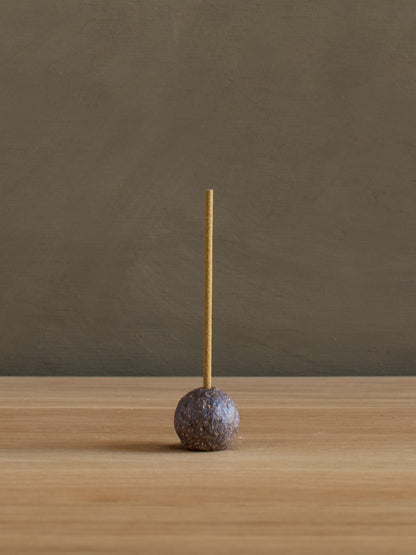 Ball Incense Holder - Dark Stoneware