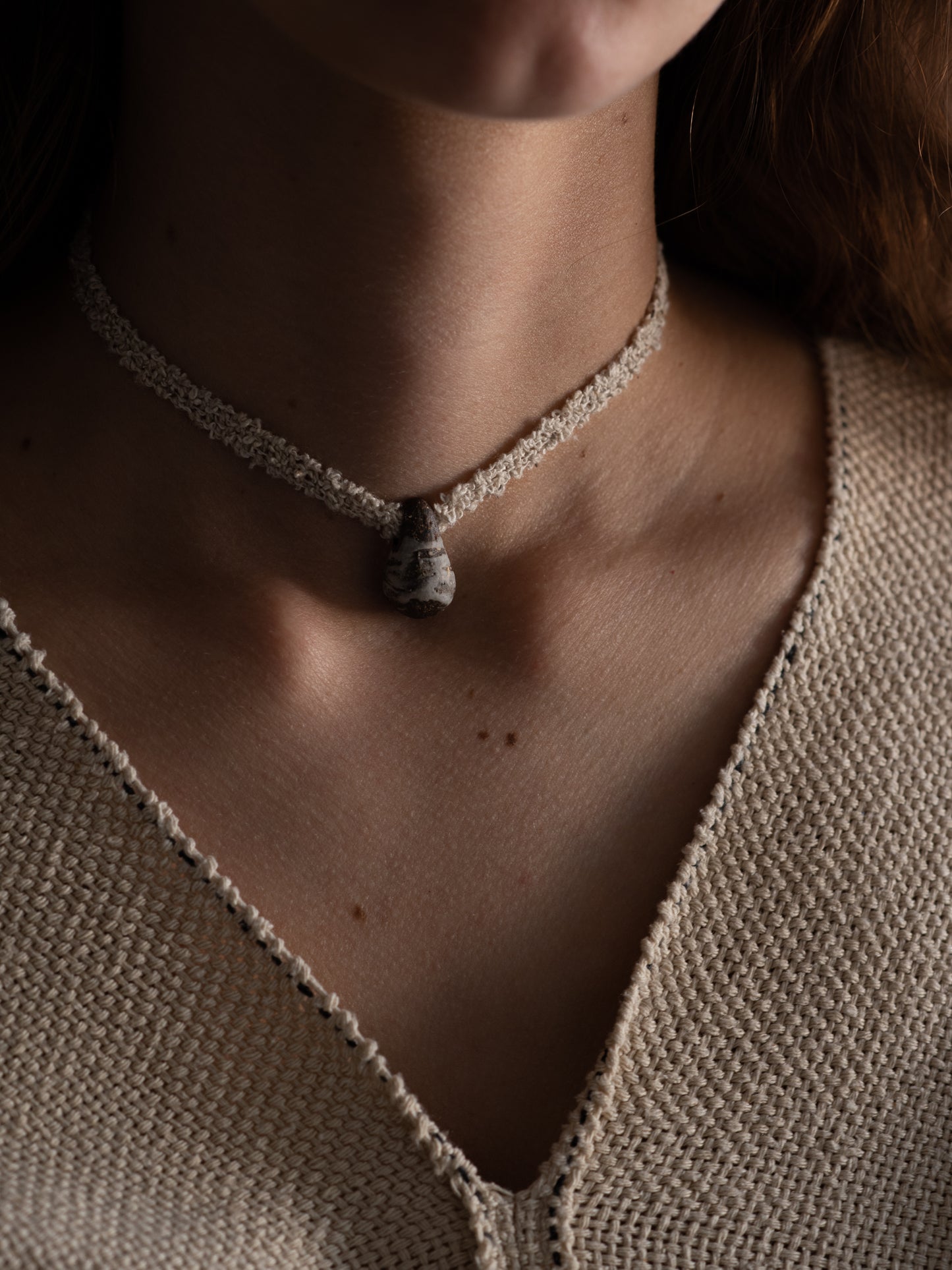 Single Drop Necklace - Linen Hakeme