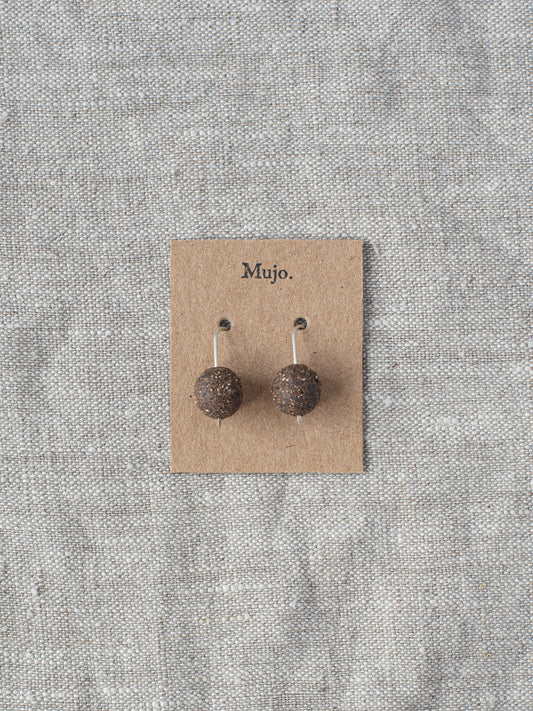 Stoneware Drop Earrings - Circles