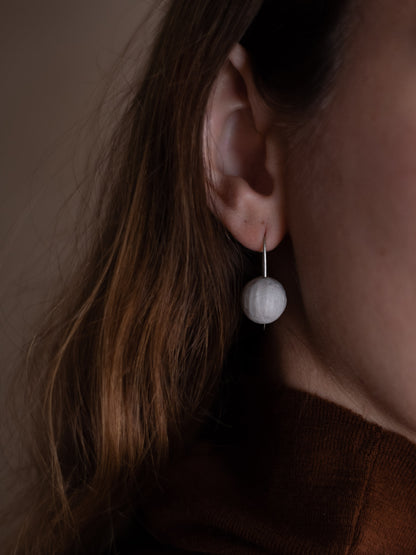 Stoneware Drop Earrings - Slip Carved