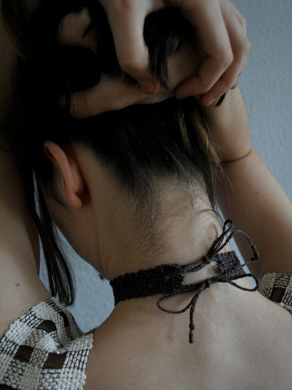 Lace Tri Drop Collar - Umber