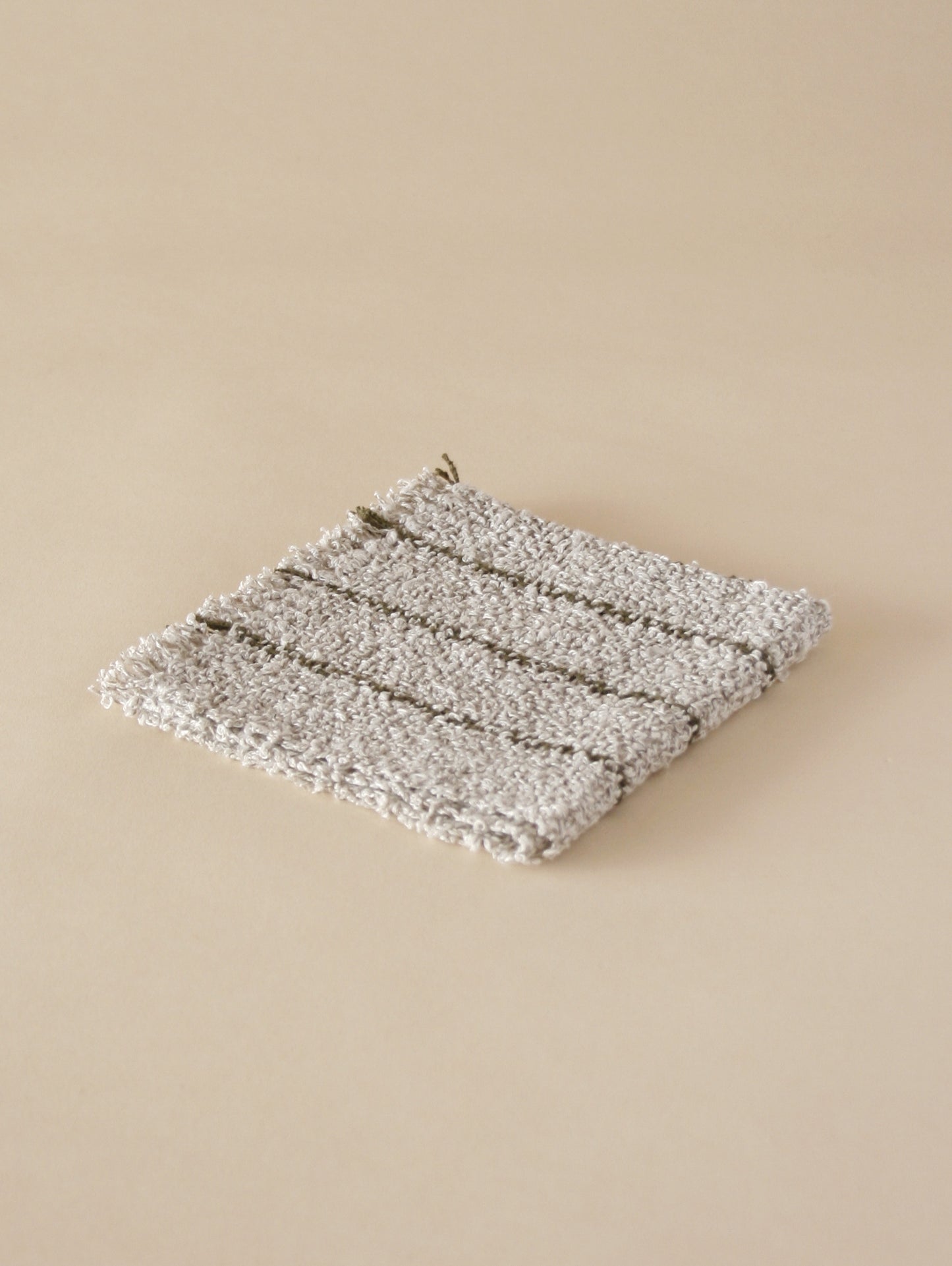 Linen Wash Cloth - Grey/Olive