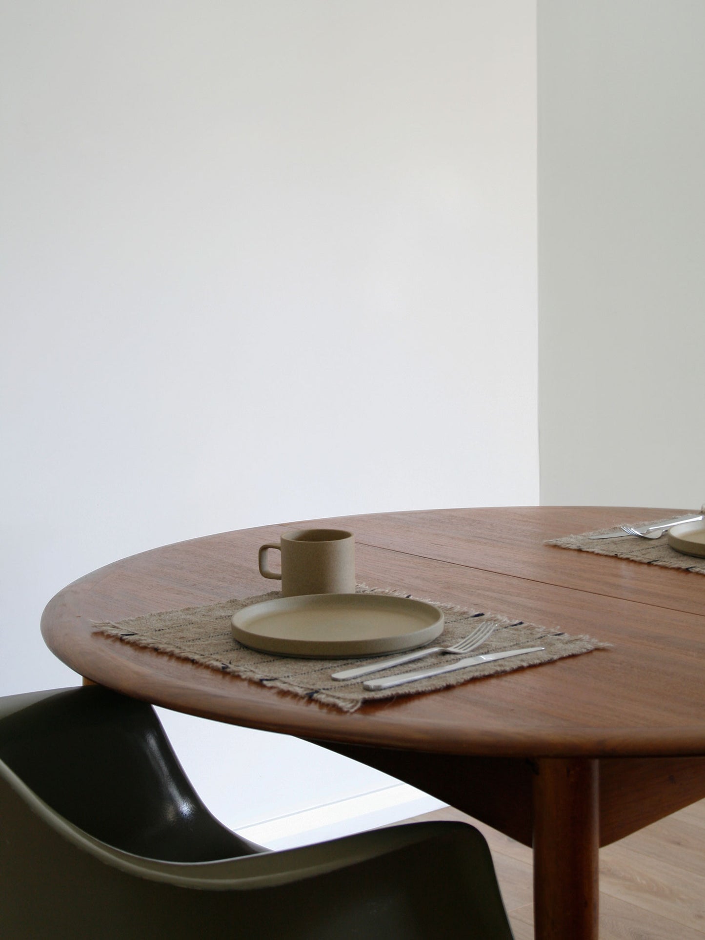 Handwoven Table Mat - Natural/Indigo