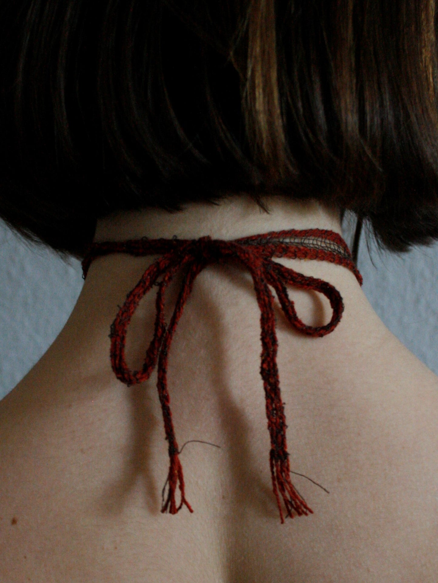 Pendant Collar - Red and Brown