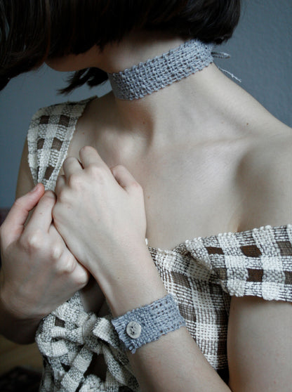 Split Paper Cuff Bracelet - Slate Grey