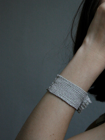 Split Paper Cuff Bracelet - Linen