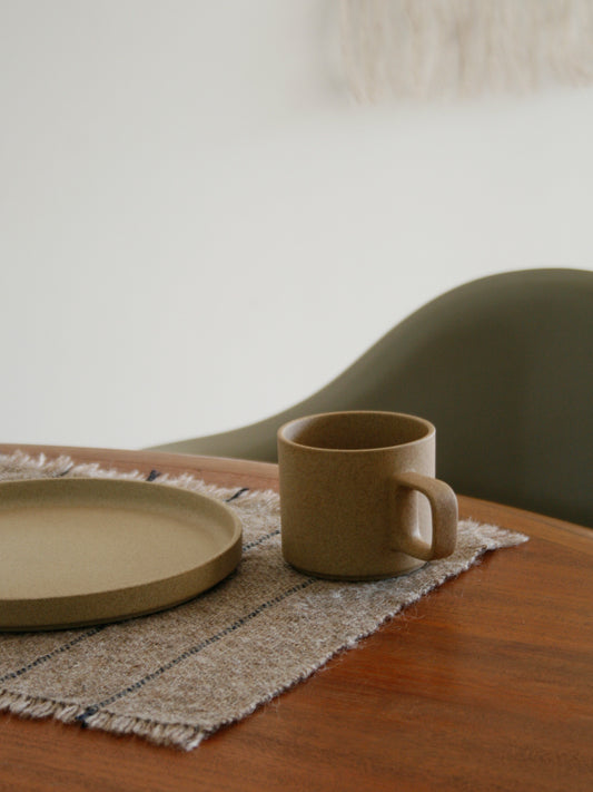 Handwoven Table Mat - Natural/Indigo