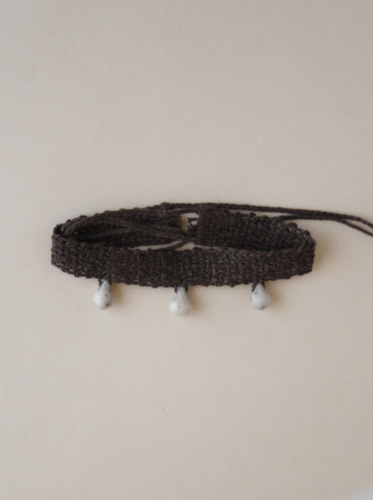 Lace Tri Drop Collar - Umber