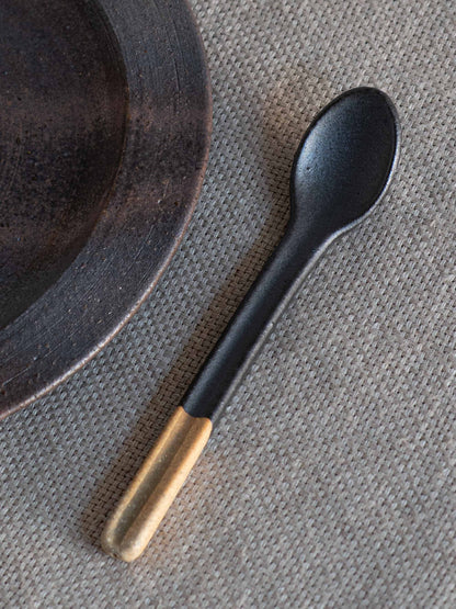 Ceramic Spoon - Black Rust
