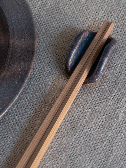 Handbuilt Ceramic Chopstick Rest - Blue