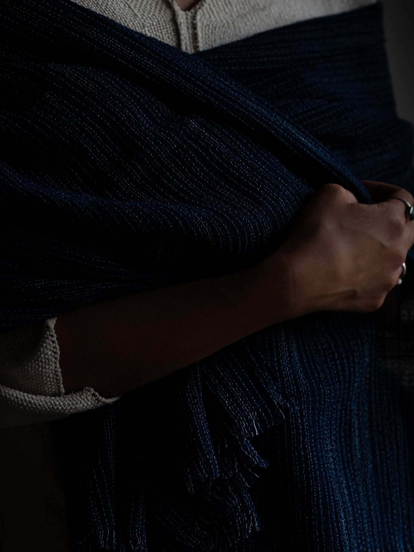 Cotton Gauze Shawl - Indigo