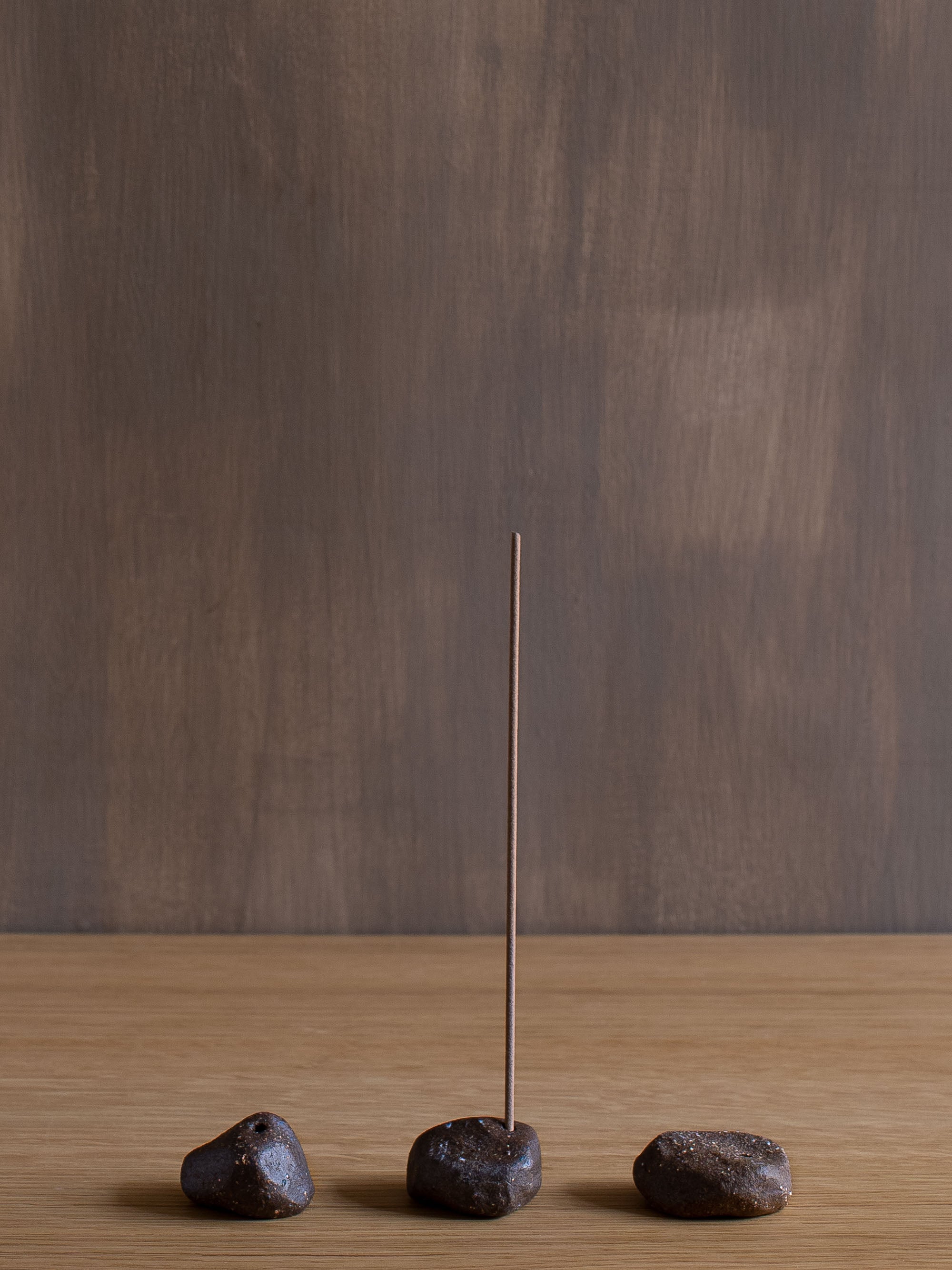 Iwa Incense Holder - Dark Stoneware