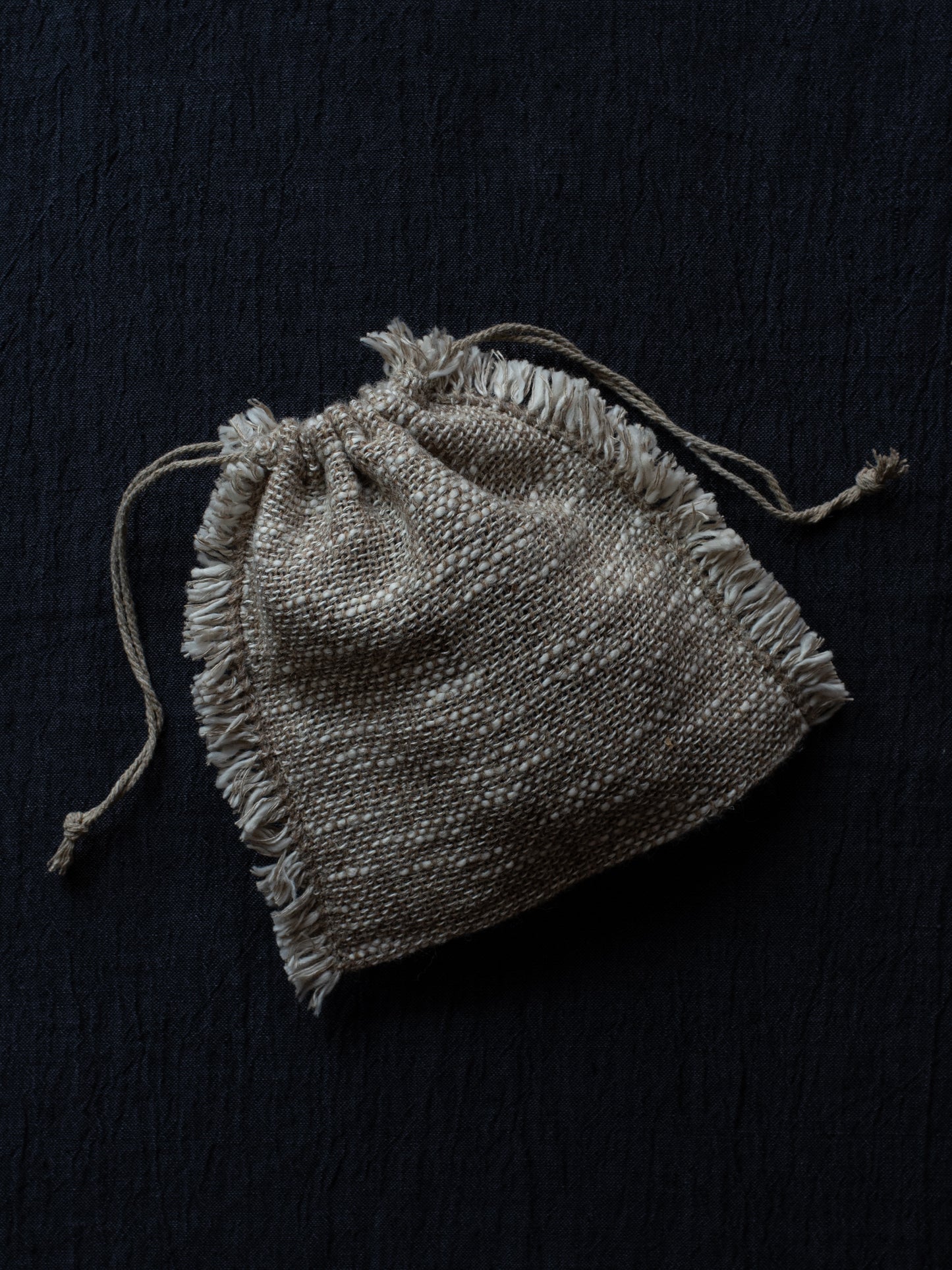 Handwoven Drawstring Bag - Linen/Wool