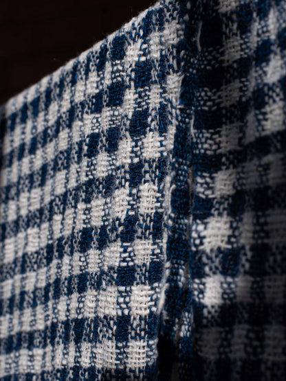 Handwoven Face Towel - Indigo Check