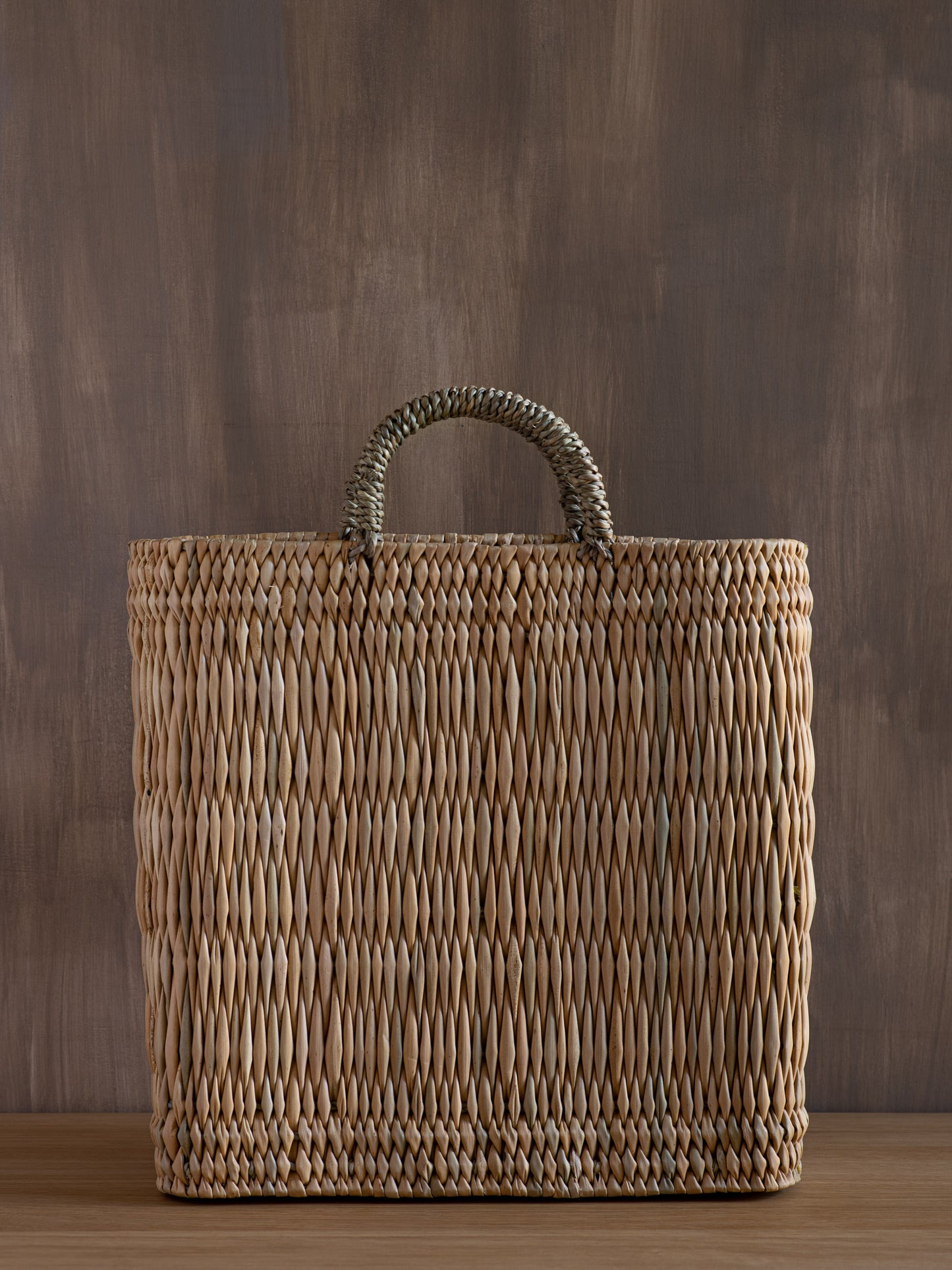 Handwoven Straw Wine Basket