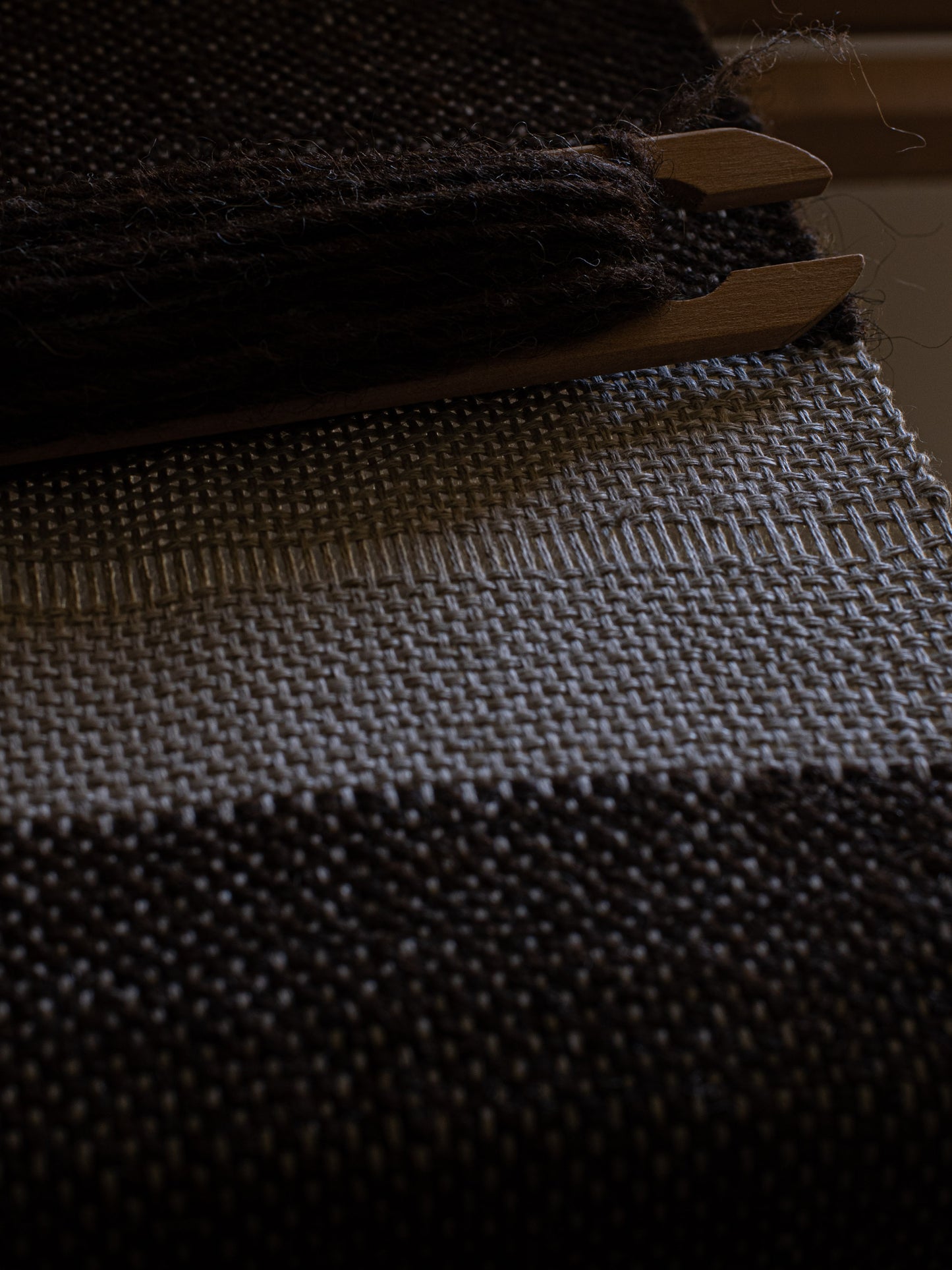 Handwoven Wool Mat - Brown