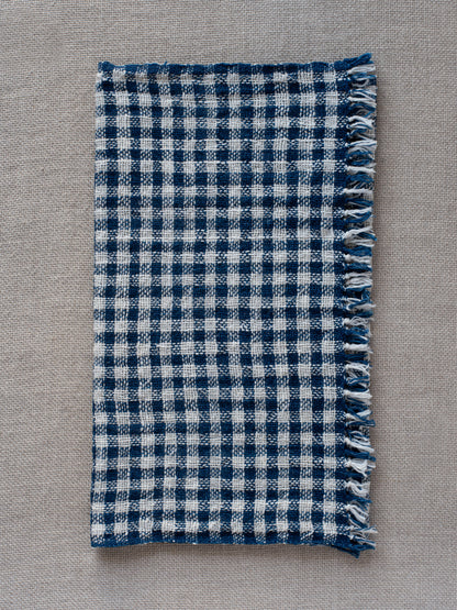 Handwoven Hand Towel - Indigo Check