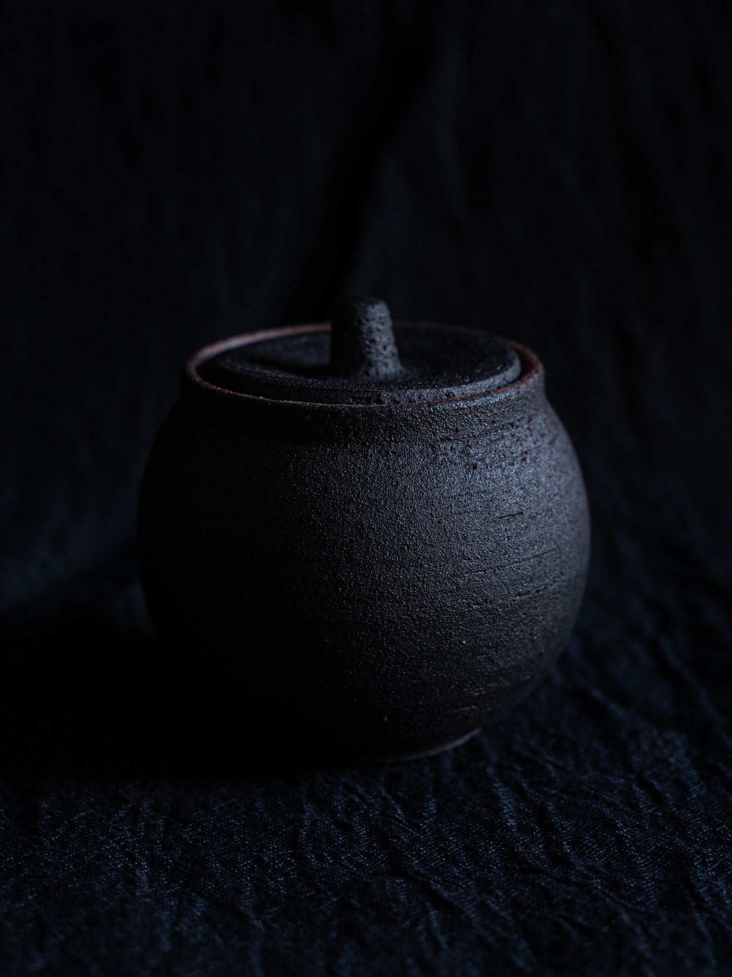 Lidded Salt Pot - Charcoal