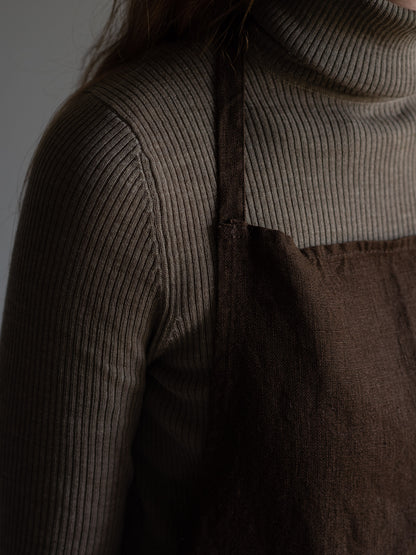 Brown Linen Apron