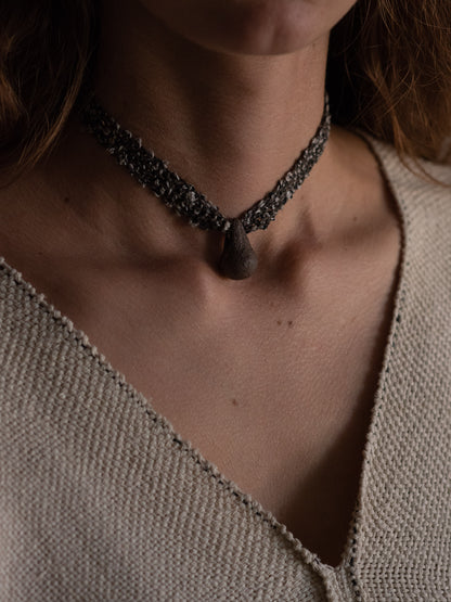 Large Single Drop Necklace - Umber