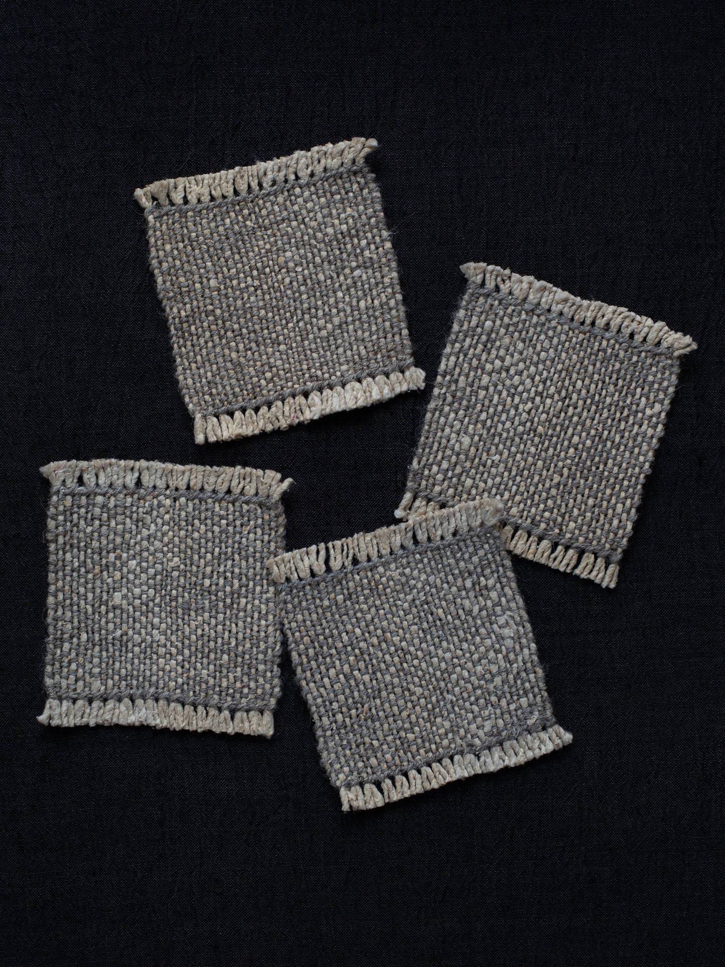 Handwoven Silk & Wool Coaster - Grey