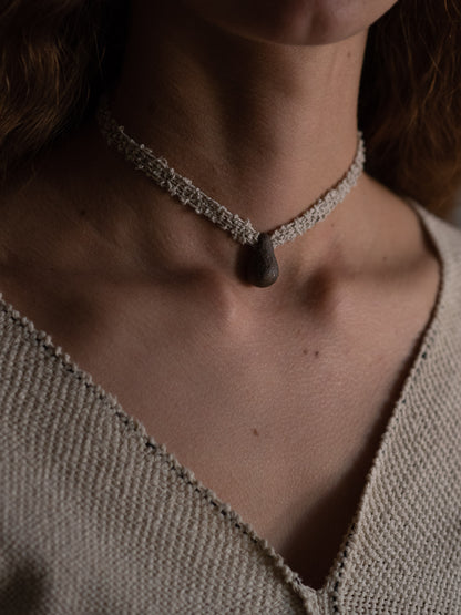 Single Drop Necklace - Linen