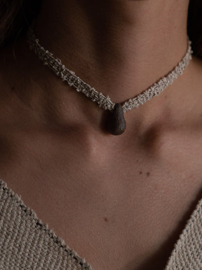Single Drop Necklace - Linen
