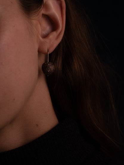 Stoneware Drop Earrings - Circles